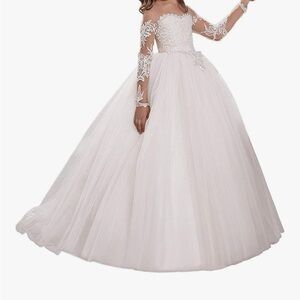 Elegant White Lace Kids Dress